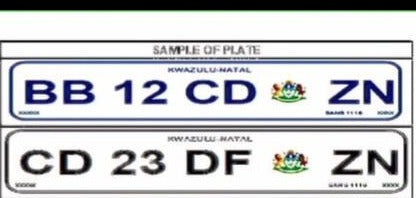New ZN Number Plates - BACK Number Plate