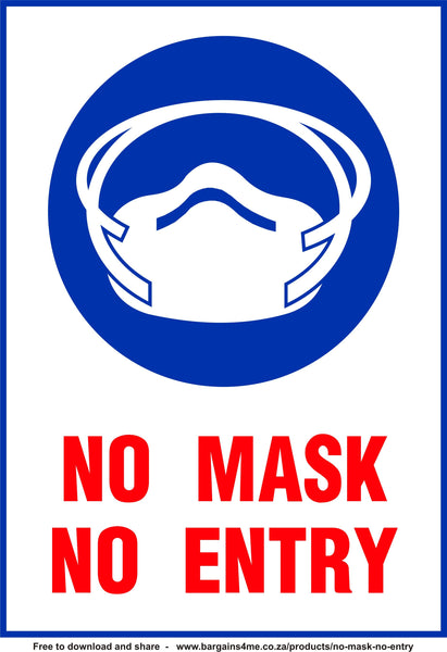 No Mask / No Entry Free Poster